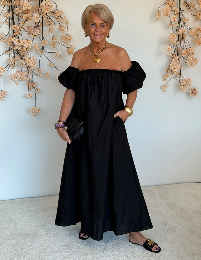 Jurk Off-Shoulder Maxi 6086 Zwart